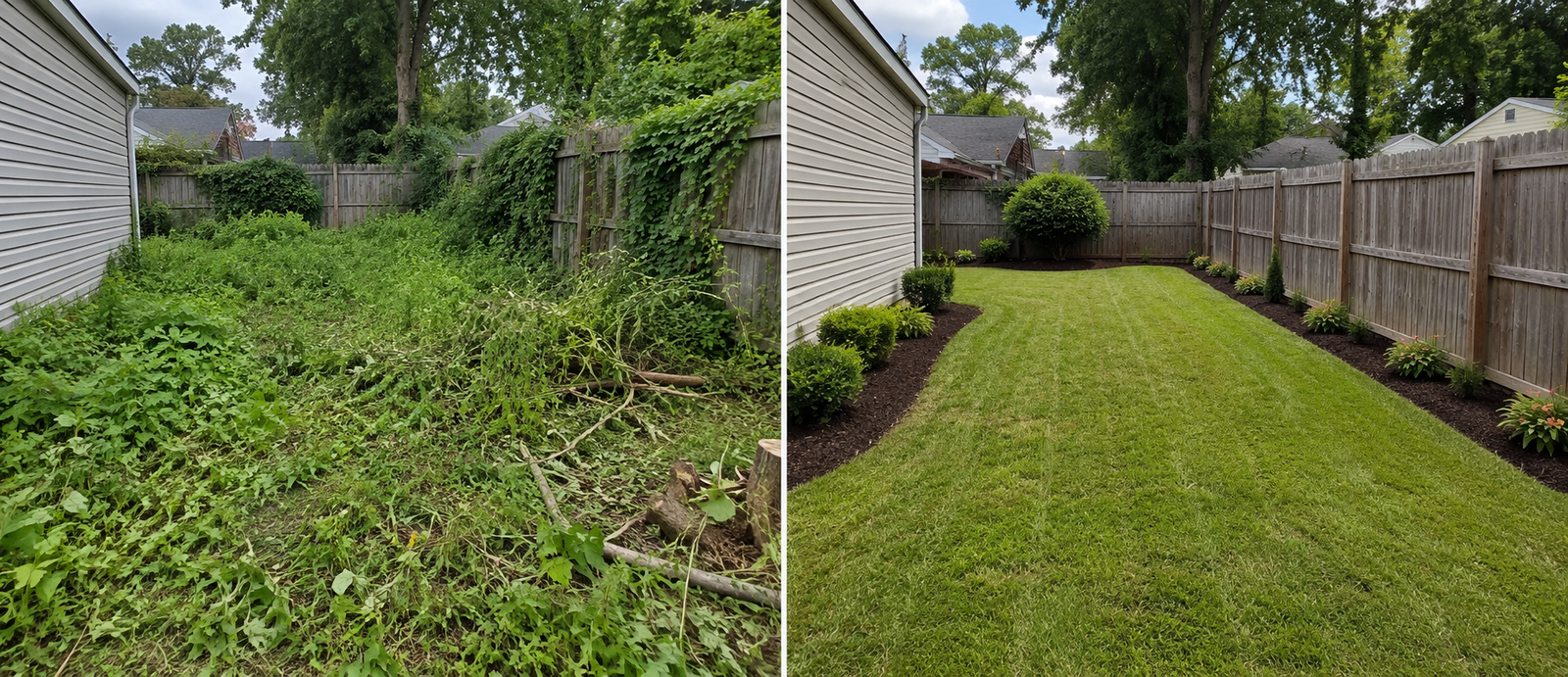 BackyardYard Cleanup before after