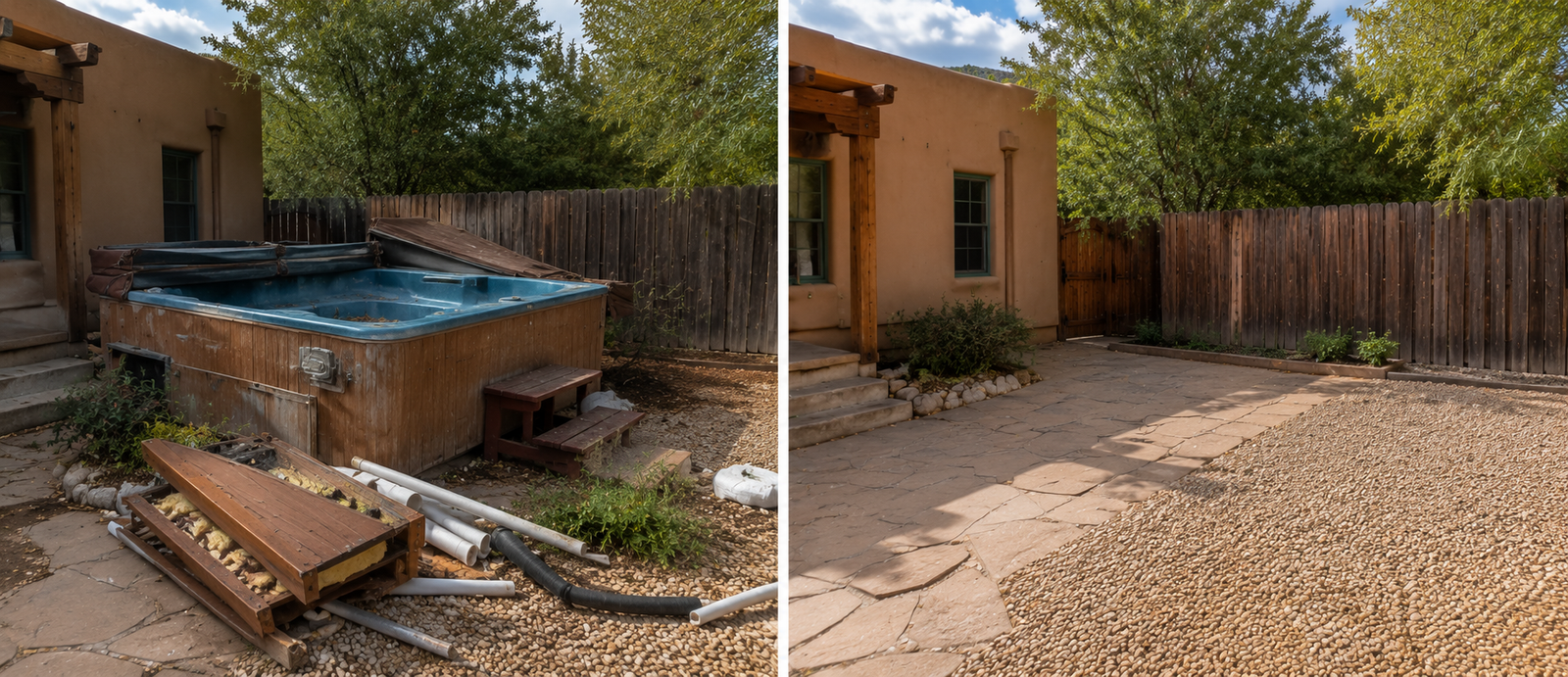 Hot Tub Removal before after
